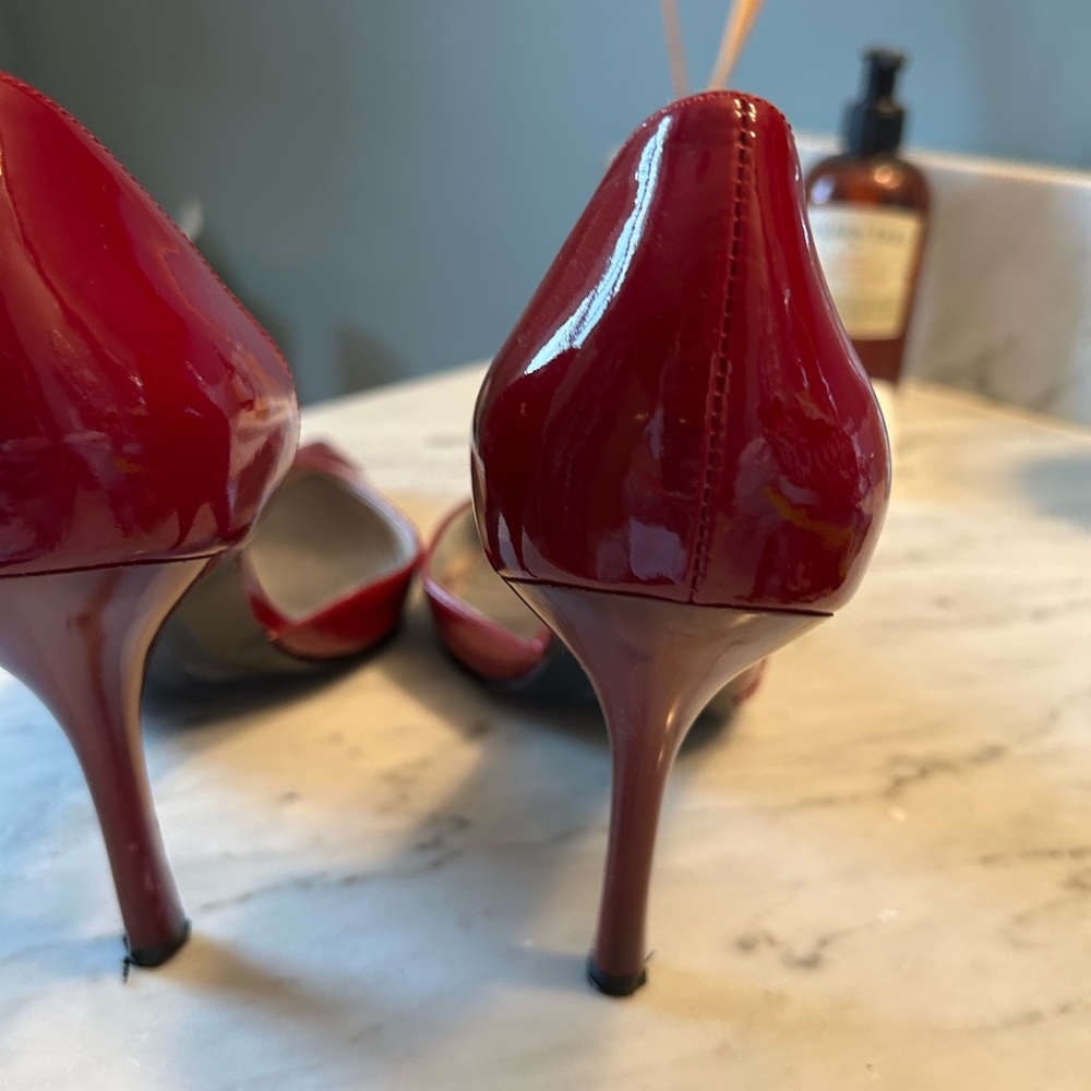 Marc Fisher Crimson Red Patent Leather Heels - Picture 4 of 8